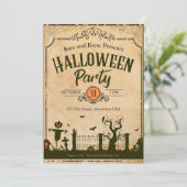 Invitation Halloween Juste une petite fête Éffrayante (Debout devant)