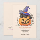 Invitation Halloween Kitty (Devant / Derrière)