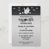 Invitation Halloween la nuit avec Haunted House, chauves-sour (Devant)