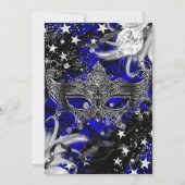 Invitation Halloween la nuit magique Masquerade Party bleu (Dos)