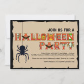 Invitation Halloween Laisser passer l'araignée Halloween (Devant)