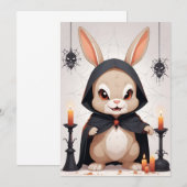 Invitation Halloween lapin mignon adorable drôle animal magiq (Devant / Derrière)