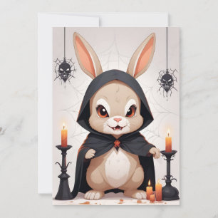Invitation Halloween lapin mignon adorable drôle animal magiq