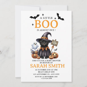 Invitation Halloween Le Petit Chien Boo est presque dû Baby s