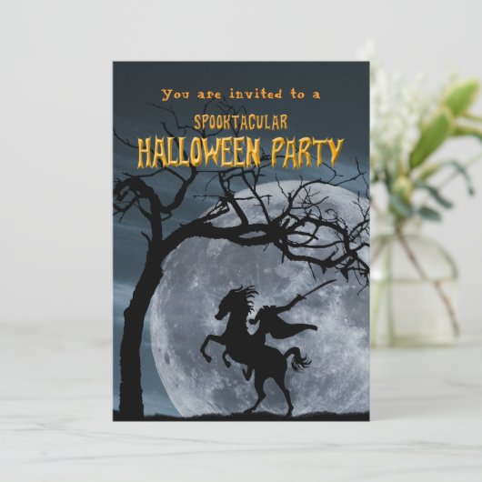 Invitation Halloween légendaire Horseman sans tête (Debout devant)