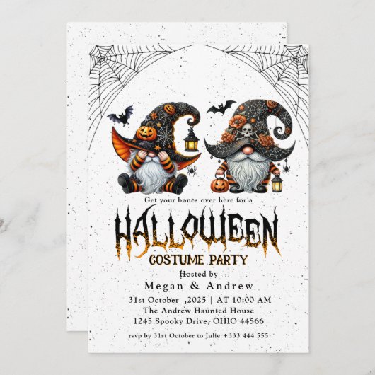 Invitation Halloween Les Sept Nains (Devant / Derrière)