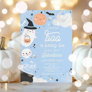 Invitation Halloween Little Boo Boy Ghost 2e fête d'anniversa
