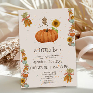 Invitation Halloween Little Boo Citrouille mignon Baby shower