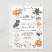 Invitation Halloween Little Boo Citrouille mignon Baby shower (Devant)