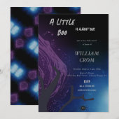 Invitation Halloween Little Boo Deep Dark Night Baby shower (Devant / Derrière)