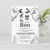 Invitation Halloween Little Boo est presque dû Baby shower (Debout devant)