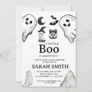 Invitation Halloween Little Boo est presque dû Baby shower
