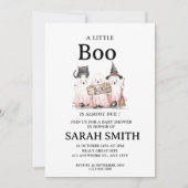 Invitation Halloween Little Boo est presque due Baby shower I (Devant)