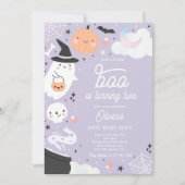 Invitation Halloween Little Boo Pink Ghost 2e fête d'annivers (Devant)