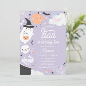 Invitation Halloween Little Boo Pink Ghost 2e fête d'annivers (Debout devant)