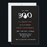 Invitation Halloween Little bot mignon Ghost Kids 1er anniver<br><div class="desc">Black et blanc mignon fantôme Éffrayant une invitation de fête d'anniversaire 1er.</div>