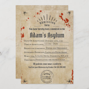Invitation Halloween lunatique Adulte Éffrayant Parti gothiqu