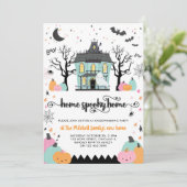 Invitation Halloween Maison chauffer Éffrayant Nouveau parti (Debout devant)