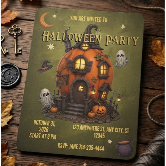 Invitation Halloween Maison Hantée invitation