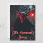 Invitation Halloween maléfique à sourcils rouges et effrayant (Devant)