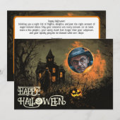 Invitation Halloween Manor de mal (Devant / Derrière)