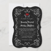 Invitation Halloween Mariage "TIL DEATH" Skeletons & Heart (Devant)