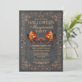 Invitation Halloween Masquerade Chalk Ball gothique (Debout devant)
