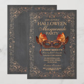 Invitation Halloween Masquerade Chalk Ball gothique (Devant / Derrière)