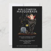 Invitation Halloween Masquerade Count Dracula et Grave (Devant)
