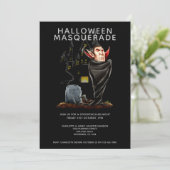Invitation Halloween Masquerade Count Dracula et Grave (Debout devant)