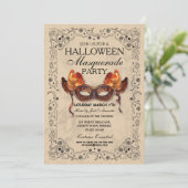 Invitation Halloween Masquerade Masque Ball gothique (Debout devant)