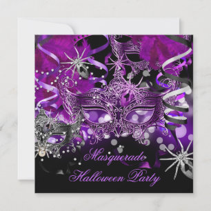 Invitation Halloween Masquerade Party Masquate Spider Gothiqu