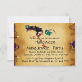 Invitation HALLOWEEN MASQUERADE PARTY, parchemin rsvp (Dos)