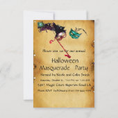 Invitation HALLOWEEN MASQUERADE PARTY, parchemin rsvp (Dos)
