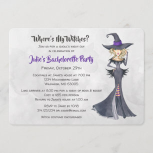 Invitation Halloween mauvaises sorcières Bachelorette Party