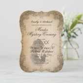 Invitation Halloween Meurtre Parti Mystère Vintage Calligraph (Debout devant)