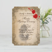 Invitation Halloween Meurtre Parti Mystère Vintage Calligraph (Debout devant)