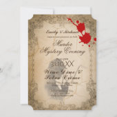 Invitation Halloween Meurtre Parti Mystère Vintage Calligraph (Devant)