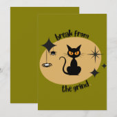Invitation Halloween Mid-Century (Devant / Derrière)