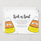 Invitation Halloween mignon bonbon Corn Trac Ou Treat Script (Devant)