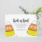 Invitation Halloween mignon bonbon Corn Trac Ou Treat Script (Debout devant)