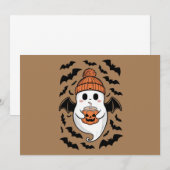 Invitation Halloween mignon Fantôme automne Éffrayante saison (Devant / Derrière)