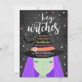 Invitation Halloween mignonne Hey sorcières Halloween Tea Par (Devant)