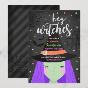 Invitation Halloween mignonne Hey sorcières Halloween Tea Par