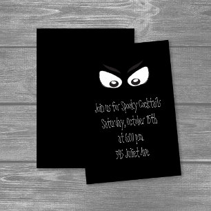 Invitation Halloween minimaliste mignon yeux fantôme Whimsica