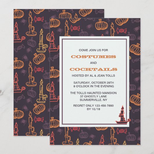 Invitation Halloween mire l'invitation (Devant / Derrière)