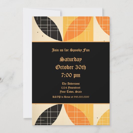 Invitation Halloween moderne (Dos)