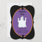Invitation Halloween moderne fantôme et chauves-so (Devant)