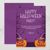 Invitation Halloween modifiable, Invitation de fêt (Devant / Derrière)