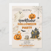 Invitation Halloween modifiable | Nuit Éffrayante (Devant / Derrière)